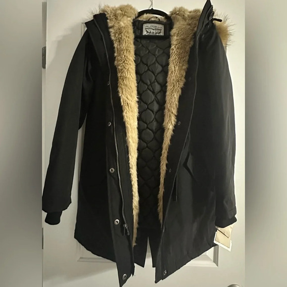 NWT Women's Levi's Arctic Cloth Fishtail Parka Jacket Size M Black - Picture 11 of 11